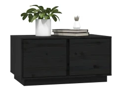 Mesa De Centro| Mesa de centro | Mesa de apoio 80x50x40 cm madeira de pinho maciça Preto