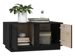 Mesa De Centro| Mesa de centro | Mesa de apoio 80x50x40 cm madeira de pinho maciça Preto