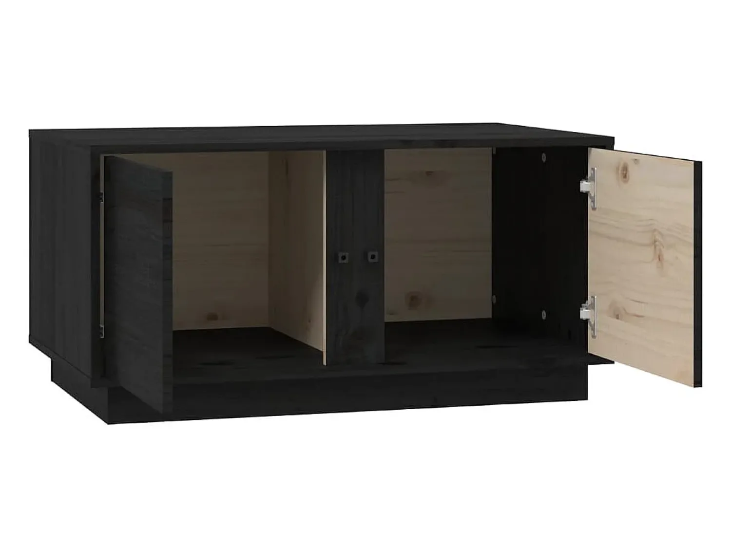 Mesa De Centro| Mesa de centro | Mesa de apoio 80x50x40 cm madeira de pinho maciça Preto