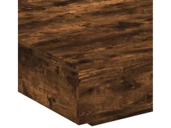 Best Mesa de centro | Mesa de apoio com luzes LED 100x100x31 cm carvalho fumado Castanho