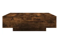 Best Mesa de centro | Mesa de apoio com luzes LED 100x100x31 cm carvalho fumado Castanho