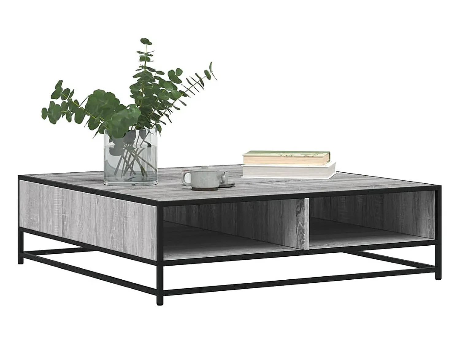 Mesa De Centro| Mesa de centro | Mesa de apoio derivados de madeira e metal sonoma Cinzento