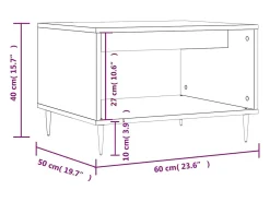 Mesa de centro | Mesa de apoio 60x50x40 cm madeira processada carvalho sonoma Castanho