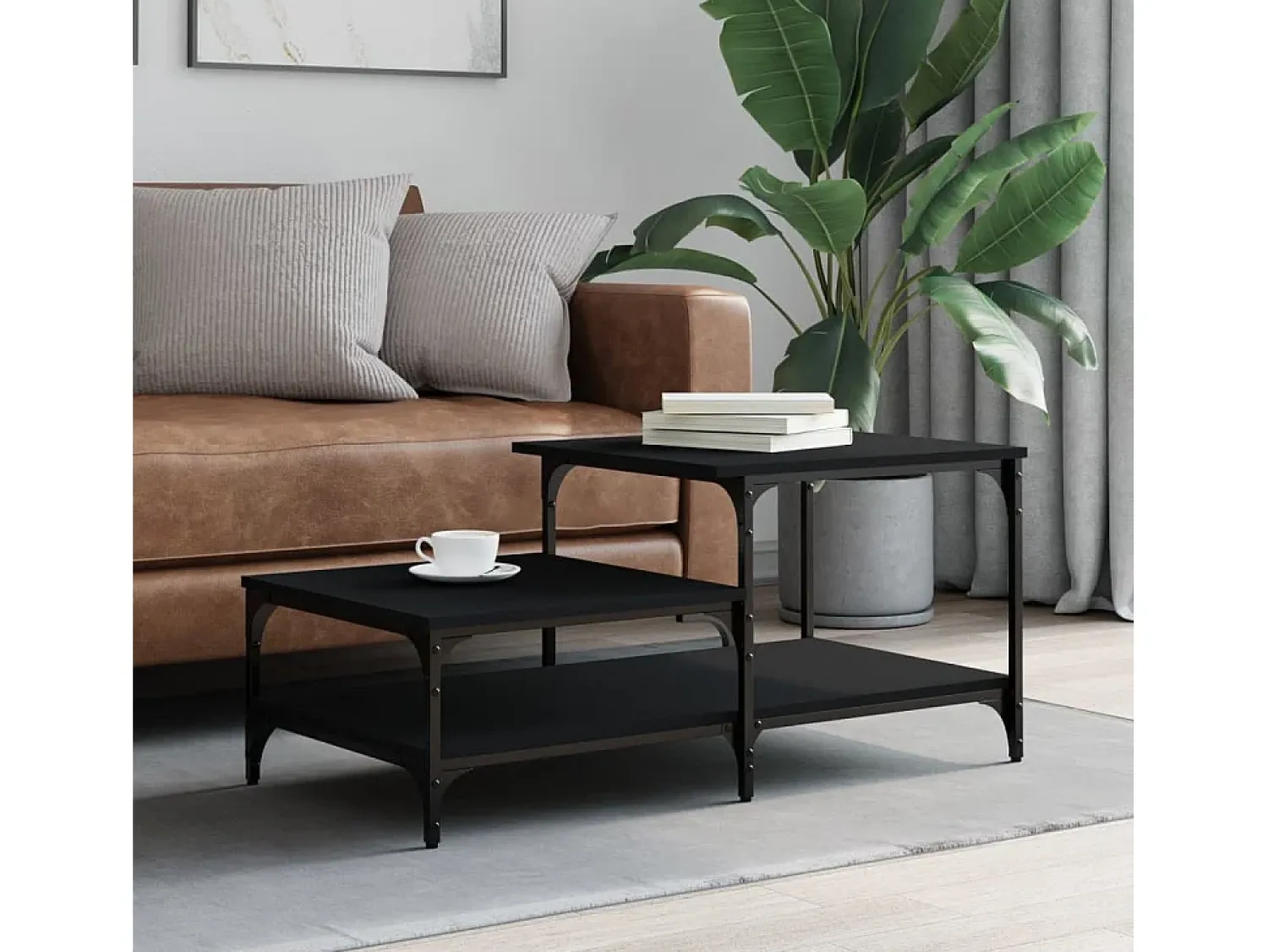 Mesa de centro | Mesa de apoio 100x50.5x45 cm derivados de madeira^ Mesa De Centro