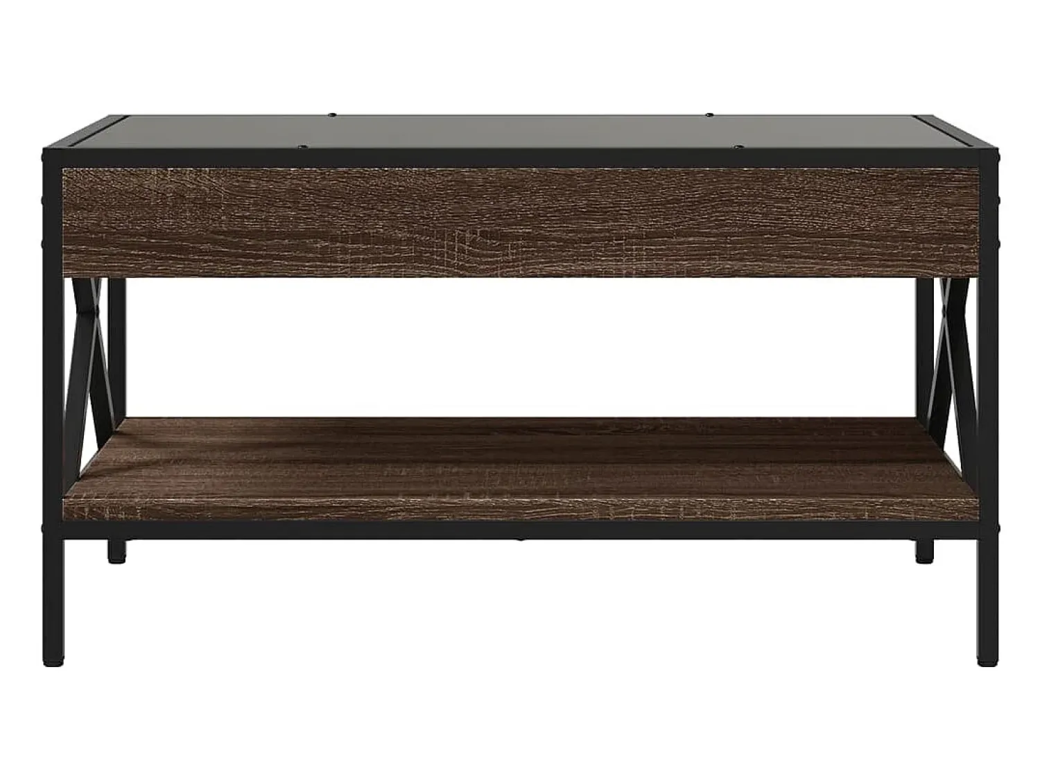 Best Mesa de centro | Mesa de apoio luzes LED Infinity 70x50x38 cm carvalho Castanho