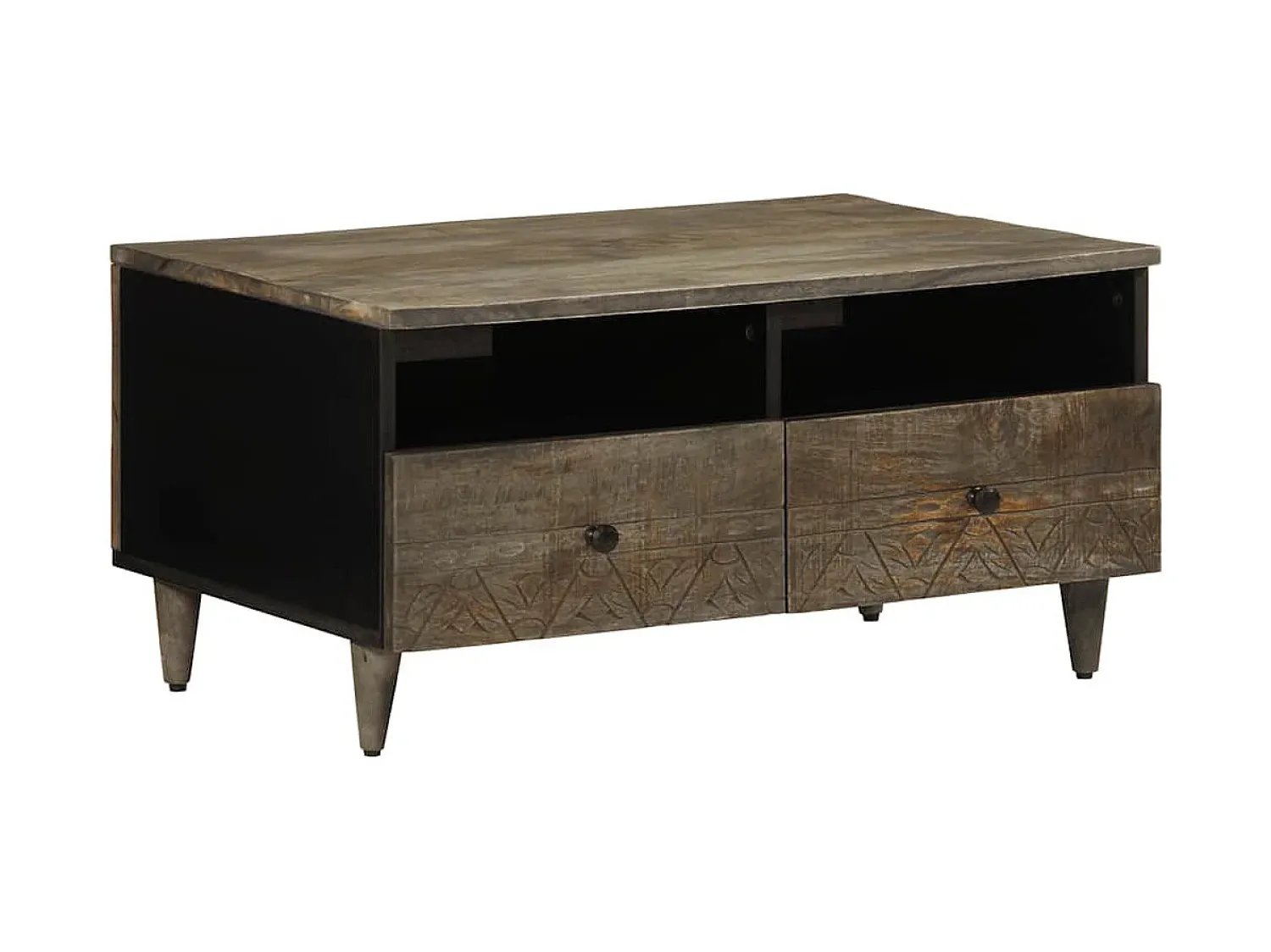 Mesa de centro | Mesa de apoio claro 80x54x40 cm madeira mangueira maciça^ Mesa De Centro