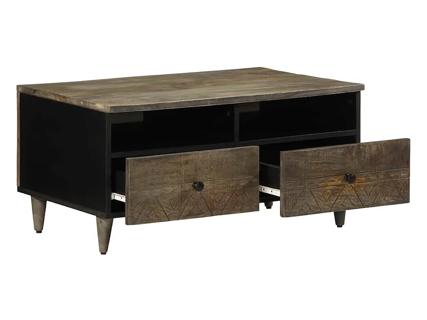 Mesa de centro | Mesa de apoio claro 80x54x40 cm madeira mangueira maciça^ Mesa De Centro