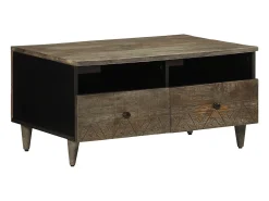 Mesa de centro | Mesa de apoio claro 80x54x40 cm madeira mangueira maciça^ Mesa De Centro