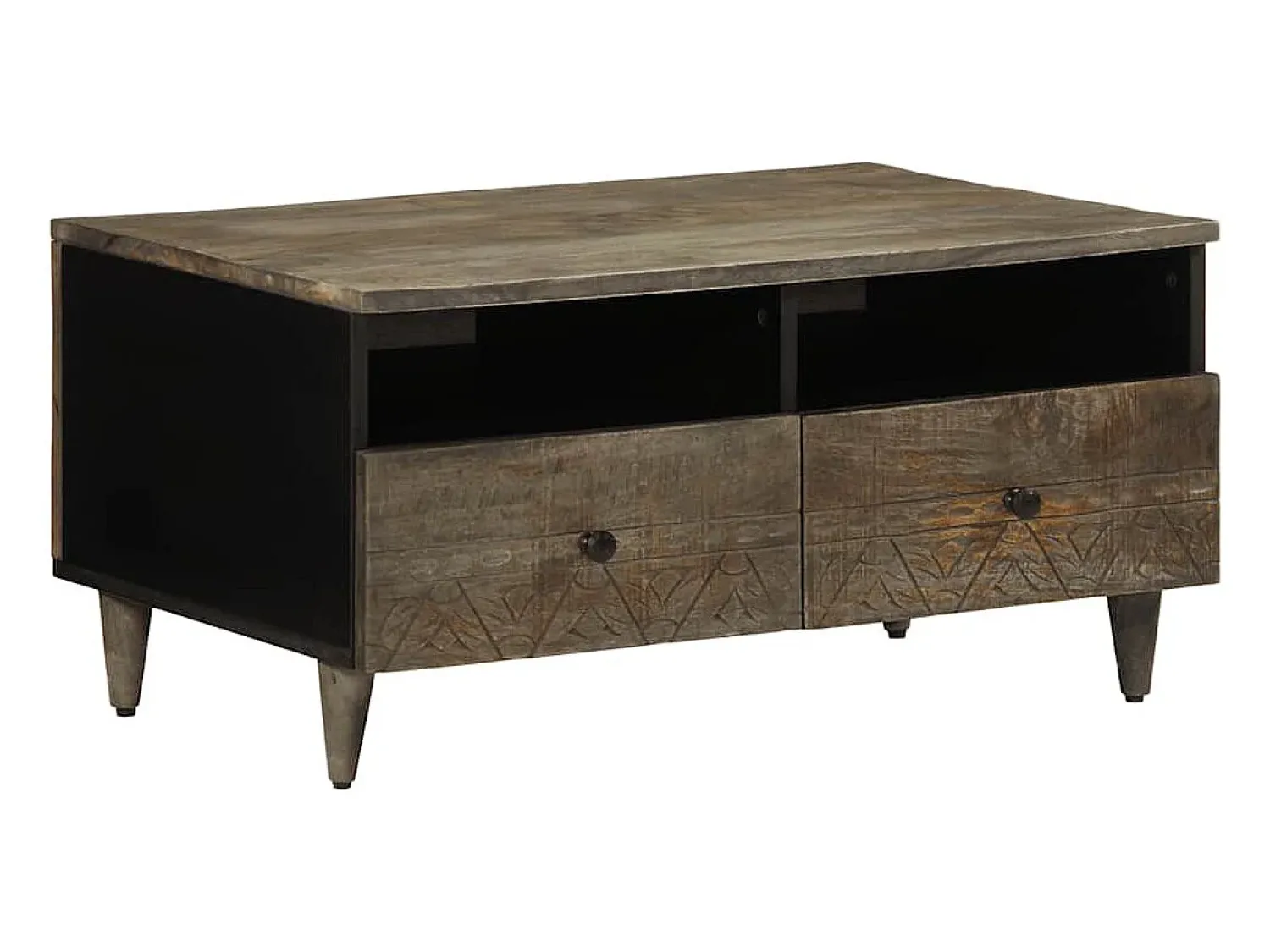 Mesa de centro | Mesa de apoio claro 80x54x40 cm madeira mangueira maciça^ Mesa De Centro