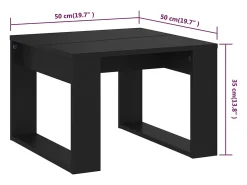 Mesa De Centro* Mesa de centro | Mesa de apoio 50x50x35 cm derivados de madeira Preto