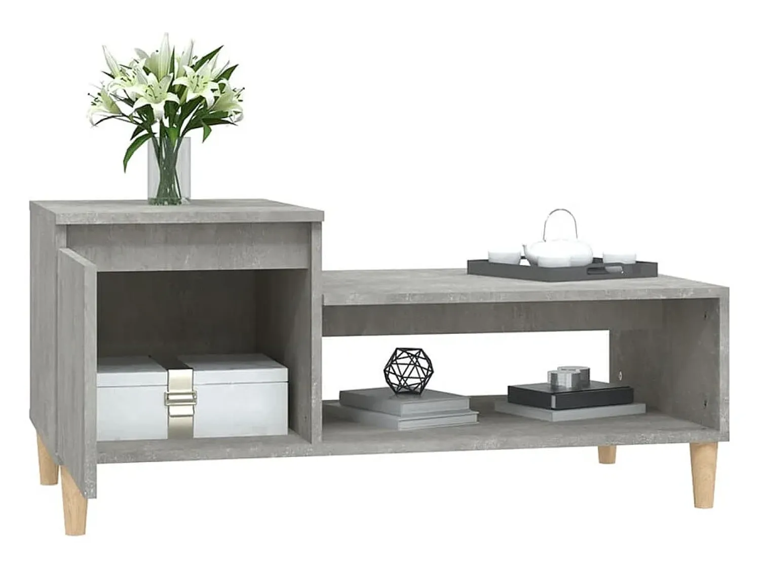 Mesa de centro | Mesa de apoio 100x50x45 cm derivados madeira cimento^ Mesa De Centro