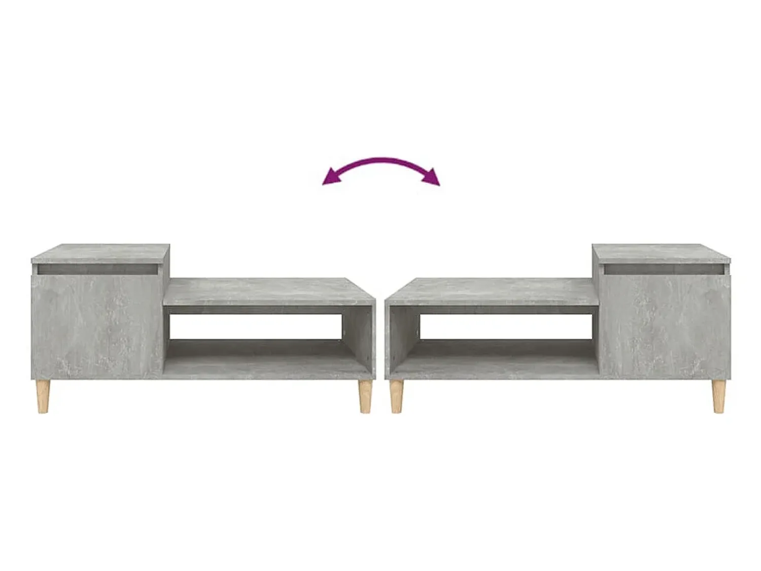 Mesa de centro | Mesa de apoio 100x50x45 cm derivados madeira cimento^ Mesa De Centro