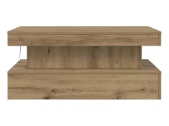 Mesa De Centro* Mesa de centro | Mesa de apoio com luzes LED 90x50x40 cm carvalho artisiano Castanho