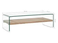 Hot Mesa de centro | Mesa de apoio 98x45x31 cm vidro temperado Transparente