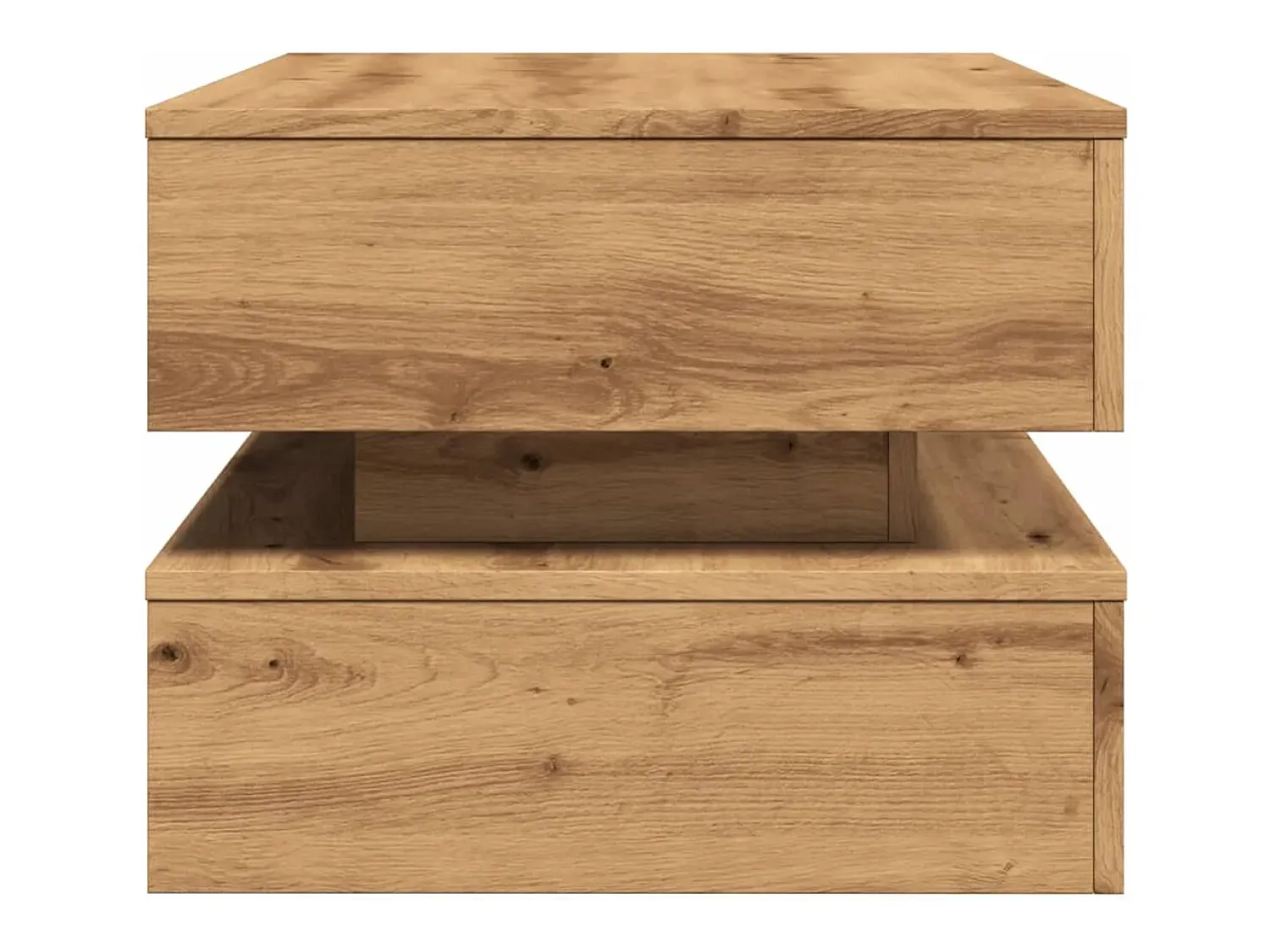 Mesa de centro | Mesa de apoio com luzes LED 90x50x40 cm carvalho artisiano Castanho