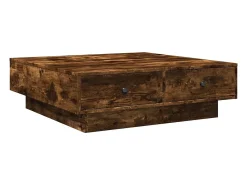 Mesa de centro | Mesa de apoio 90x90x28 cm derivados de madeira carvalho fumado^ Mesa De Centro