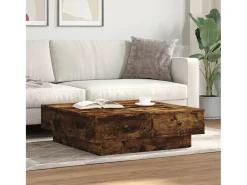 Mesa de centro | Mesa de apoio 90x90x28 cm derivados de madeira carvalho fumado^ Mesa De Centro
