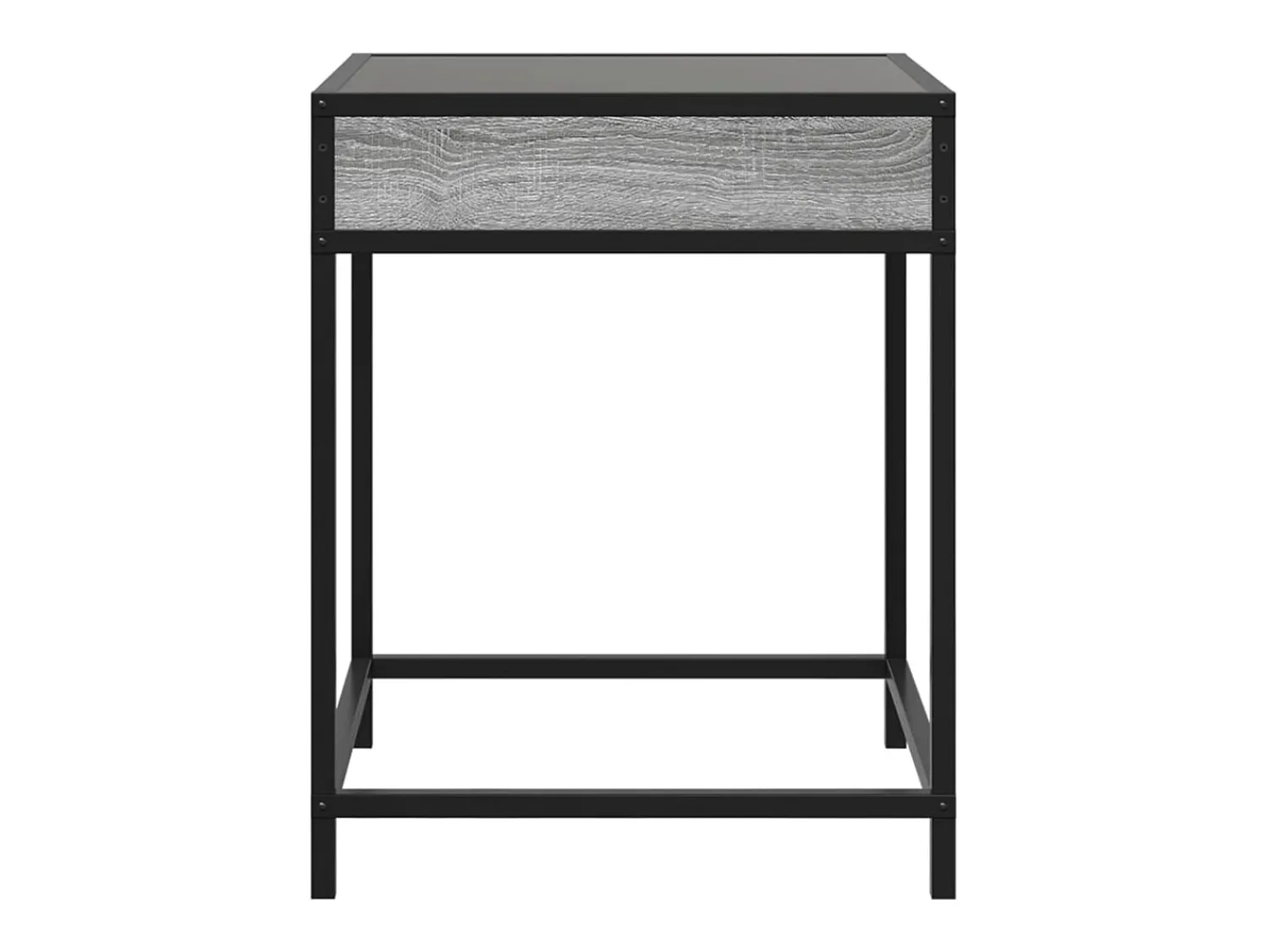 Mesa De Centro* Mesa de centro | Mesa de apoio luzes LED Infinity 40x40x51 cm sonoma Cinzento