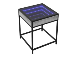 Mesa De Centro* Mesa de centro | Mesa de apoio luzes LED Infinity 40x40x51 cm sonoma Cinzento