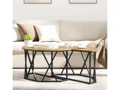 Clearance Mesa de centro | Mesa de apoio | Mesa de café carvalho artisiano 80x80x42 cm Castanho