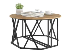 Clearance Mesa de centro | Mesa de apoio | Mesa de café carvalho artisiano 80x80x42 cm Castanho