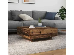 Mesa De Centro* Mesa de centro | Mesa de apoio Madeira antiga Azul 80x80x31 cm Castanho