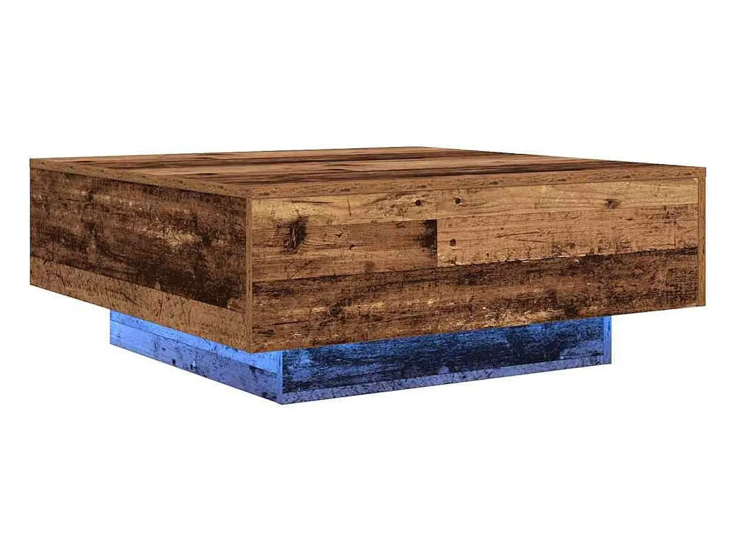 Mesa De Centro* Mesa de centro | Mesa de apoio Madeira antiga Azul 80x80x31 cm Castanho