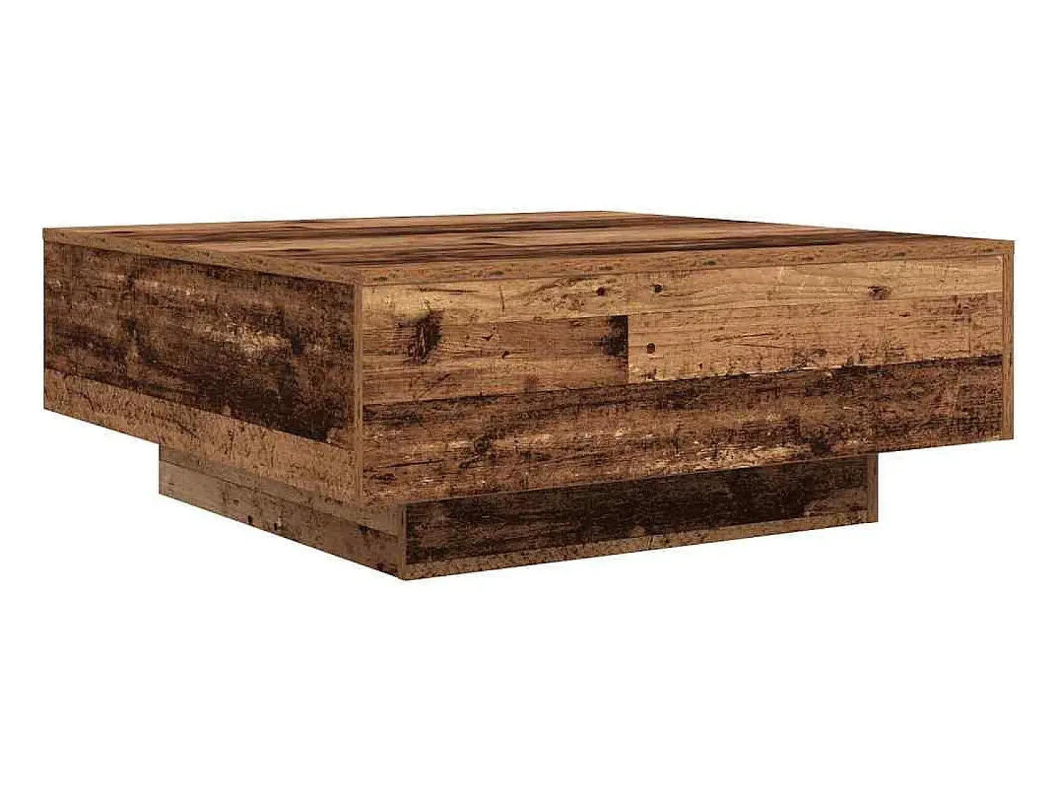 Mesa De Centro* Mesa de centro | Mesa de apoio Madeira antiga Azul 80x80x31 cm Castanho