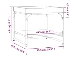 Mesa De Centro| Mesa de centro | Mesa de apoio 49.5x49.5x45 cm deriv. madeira carvalho Castanho