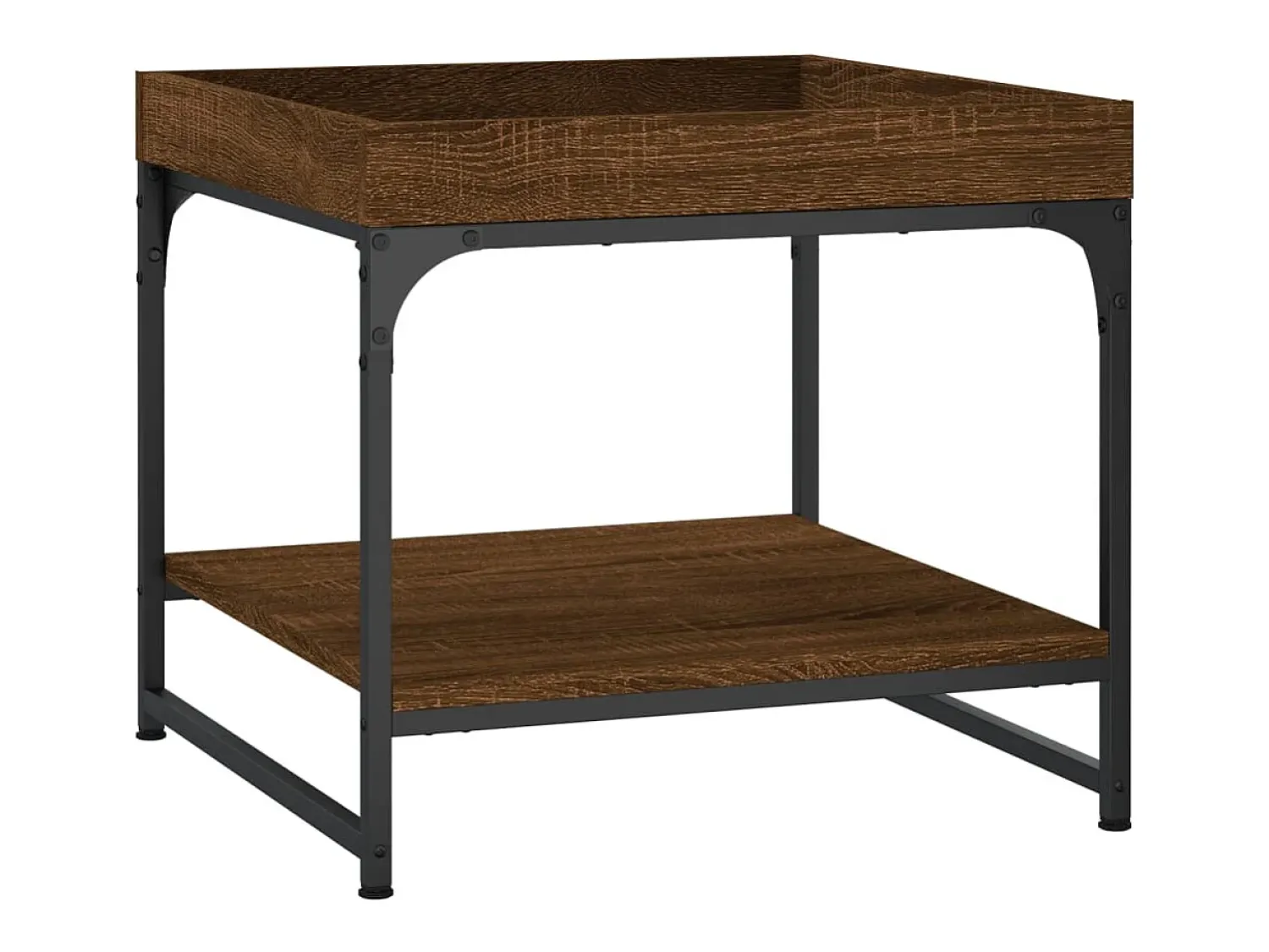 Mesa De Centro| Mesa de centro | Mesa de apoio 49.5x49.5x45 cm deriv. madeira carvalho Castanho