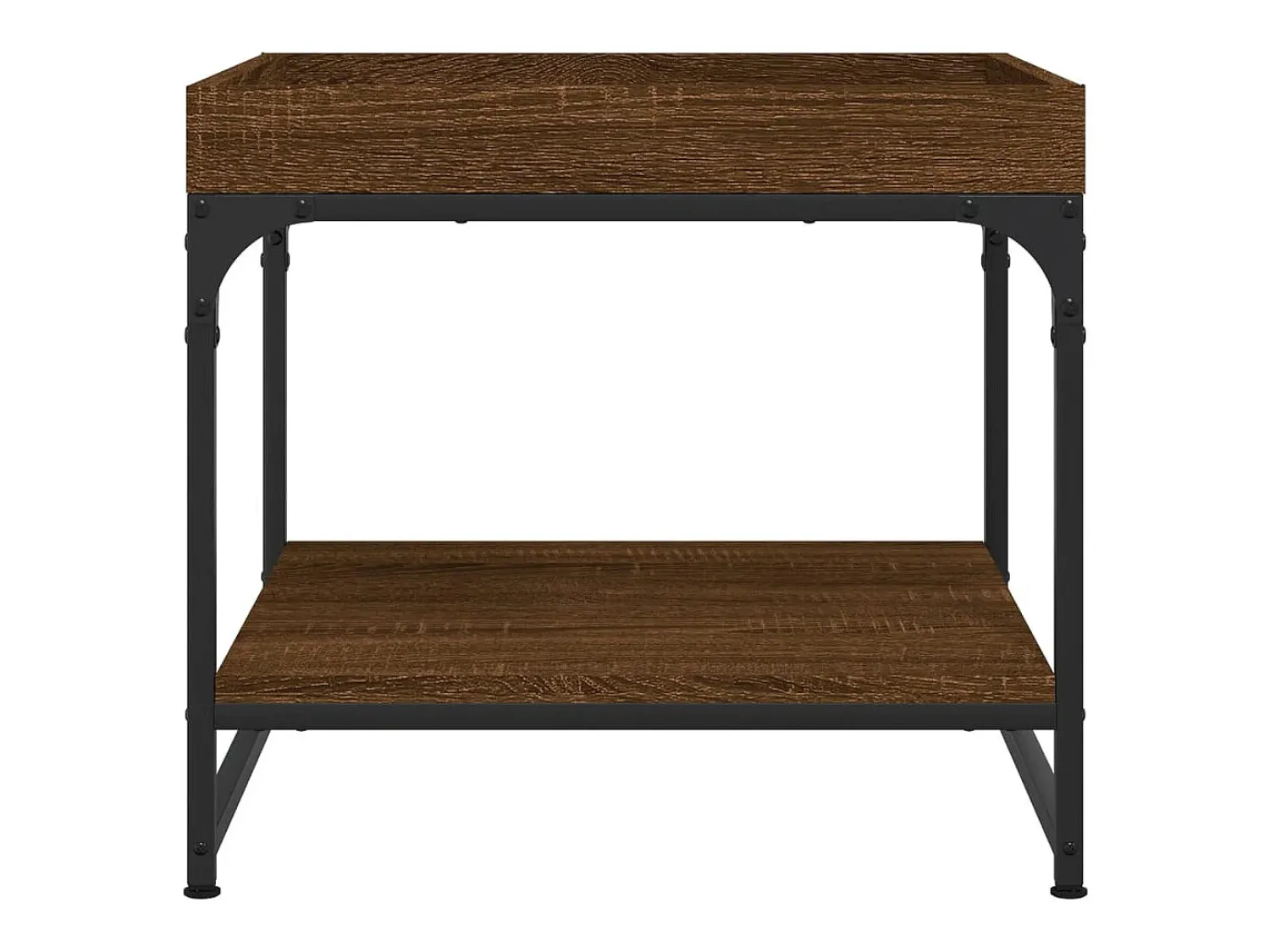 Mesa De Centro| Mesa de centro | Mesa de apoio 49.5x49.5x45 cm deriv. madeira carvalho Castanho
