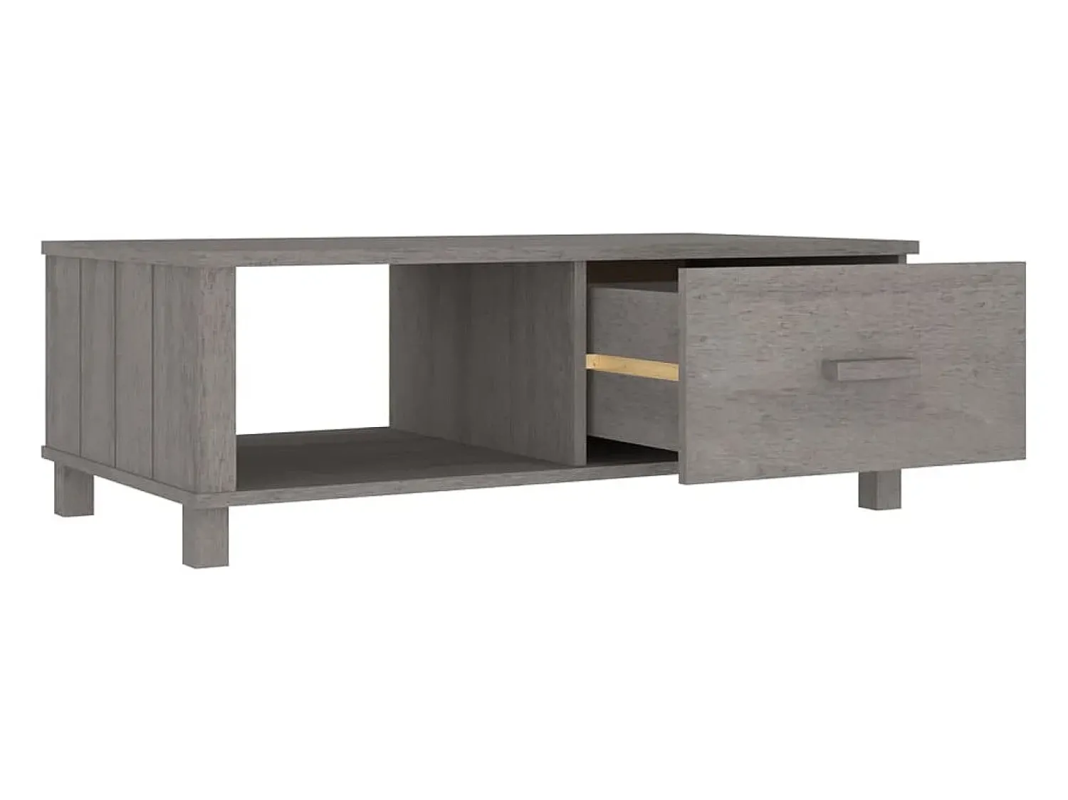 Mesa De Centro* Mesa de centro | Mesa de apoio HAMAR 100x55x35 cm pinho maciço cinza-claro Cinzento