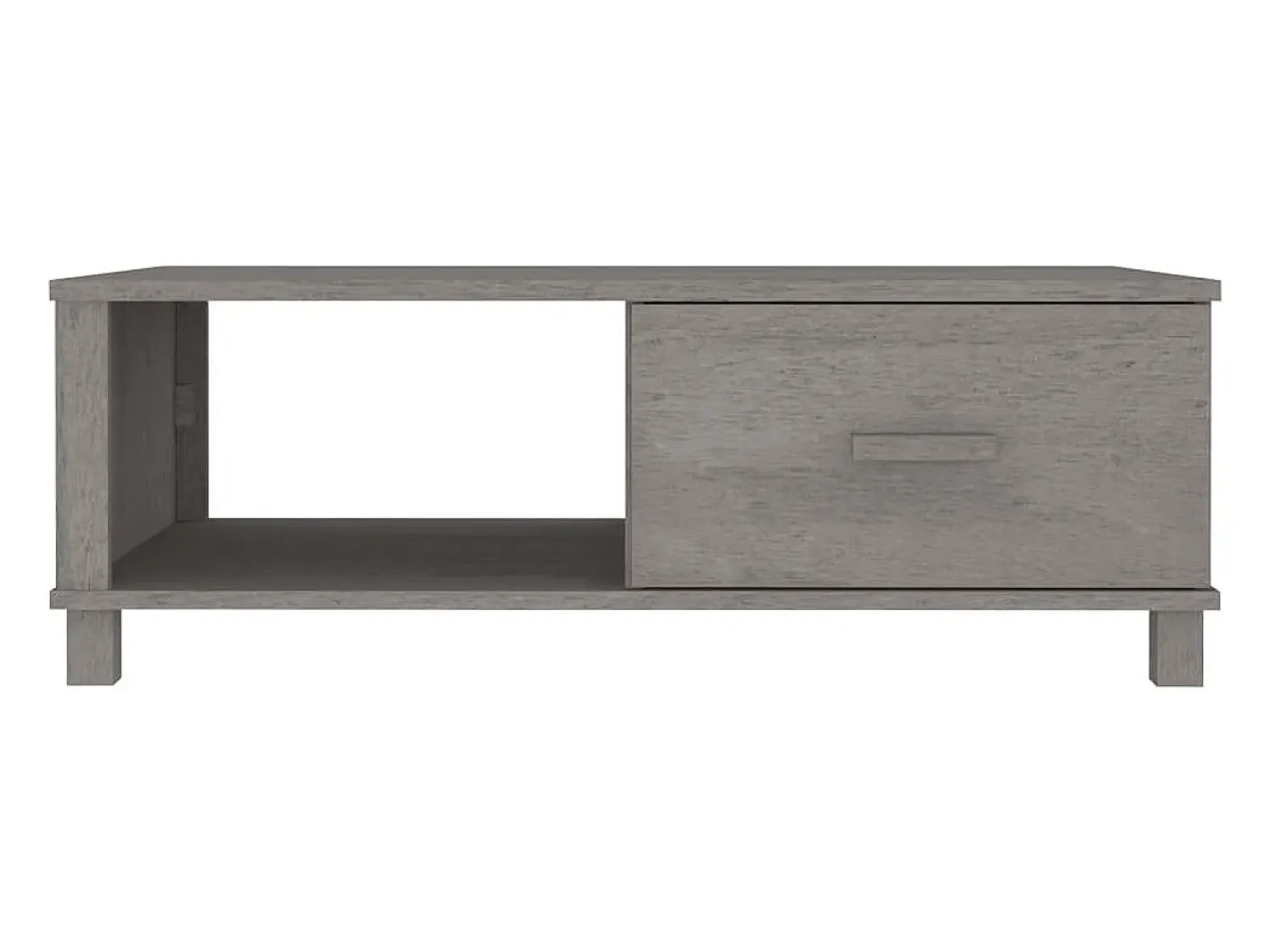 Mesa De Centro* Mesa de centro | Mesa de apoio HAMAR 100x55x35 cm pinho maciço cinza-claro Cinzento