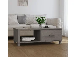 Mesa De Centro* Mesa de centro | Mesa de apoio HAMAR 100x55x35 cm pinho maciço cinza-claro Cinzento