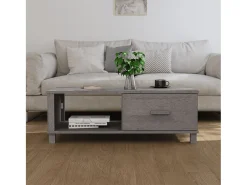 Mesa De Centro* Mesa de centro | Mesa de apoio HAMAR 100x55x35 cm pinho maciço cinza-claro Cinzento
