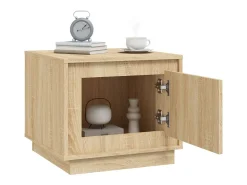 Mesa De Centro* Mesa de centro | Mesa de apoio 51x50x44 cm derivados madeira carvalho sonoma Castanho