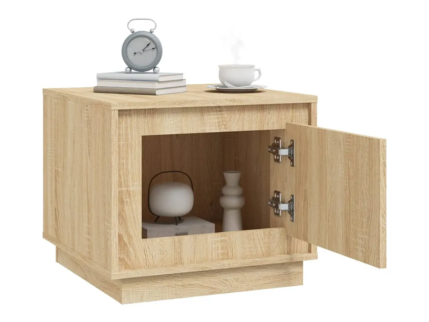 Mesa De Centro* Mesa de centro | Mesa de apoio 51x50x44 cm derivados madeira carvalho sonoma Castanho