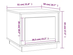 Mesa De Centro* Mesa de centro | Mesa de apoio 51x50x44 cm derivados madeira carvalho sonoma Castanho