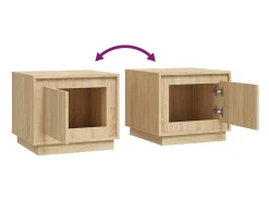 Mesa De Centro* Mesa de centro | Mesa de apoio 51x50x44 cm derivados madeira carvalho sonoma Castanho