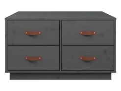 Hot Mesa de centro | Mesa de apoio 80x80x45 cm madeira de pinho maciça cinza Cinzento