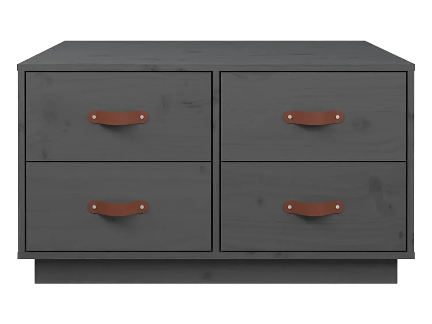 Hot Mesa de centro | Mesa de apoio 80x80x45 cm madeira de pinho maciça cinza Cinzento