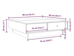 Mesa De Centro| Mesa de centro | Mesa de apoio 90x90x28 cm contraplacado Branco