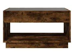 Mesa De Centro| Mesa de centro | Mesa de apoio luzes LED Infinity 90x50x50 cm carvalho fumado Castanho