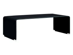 Mesa De Centro* Mesa de centro | Mesa de apoio 98x45x31 cm vidro temperado Preto