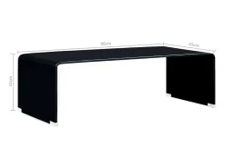 Mesa De Centro* Mesa de centro | Mesa de apoio 98x45x31 cm vidro temperado Preto