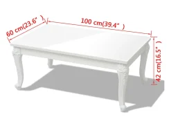 Mesa de centro | Mesa de apoio | Mesa de café.100x60x42 cm. brilhante^ Mesa De Centro
