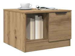 Mesa de centro | Mesa de apoio | Mesa de café 50x50x36 cm deriv. madeira carvalho artisiano^ Mesa De Centro