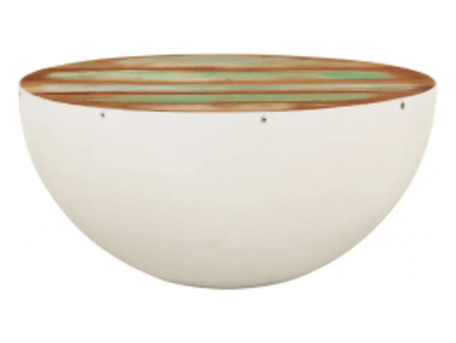 Mesa de centro | Mesa de apoio formato tigela 60x60x30 cm madeira reciclada maciça^ Mesa De Centro