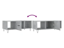 Mesa de centro | Mesa de apoio 102x50x40 cm madeira processada cinza cimento^ Mesa De Centro