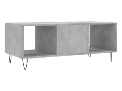 Mesa de centro | Mesa de apoio 102x50x40 cm madeira processada cinza cimento^ Mesa De Centro